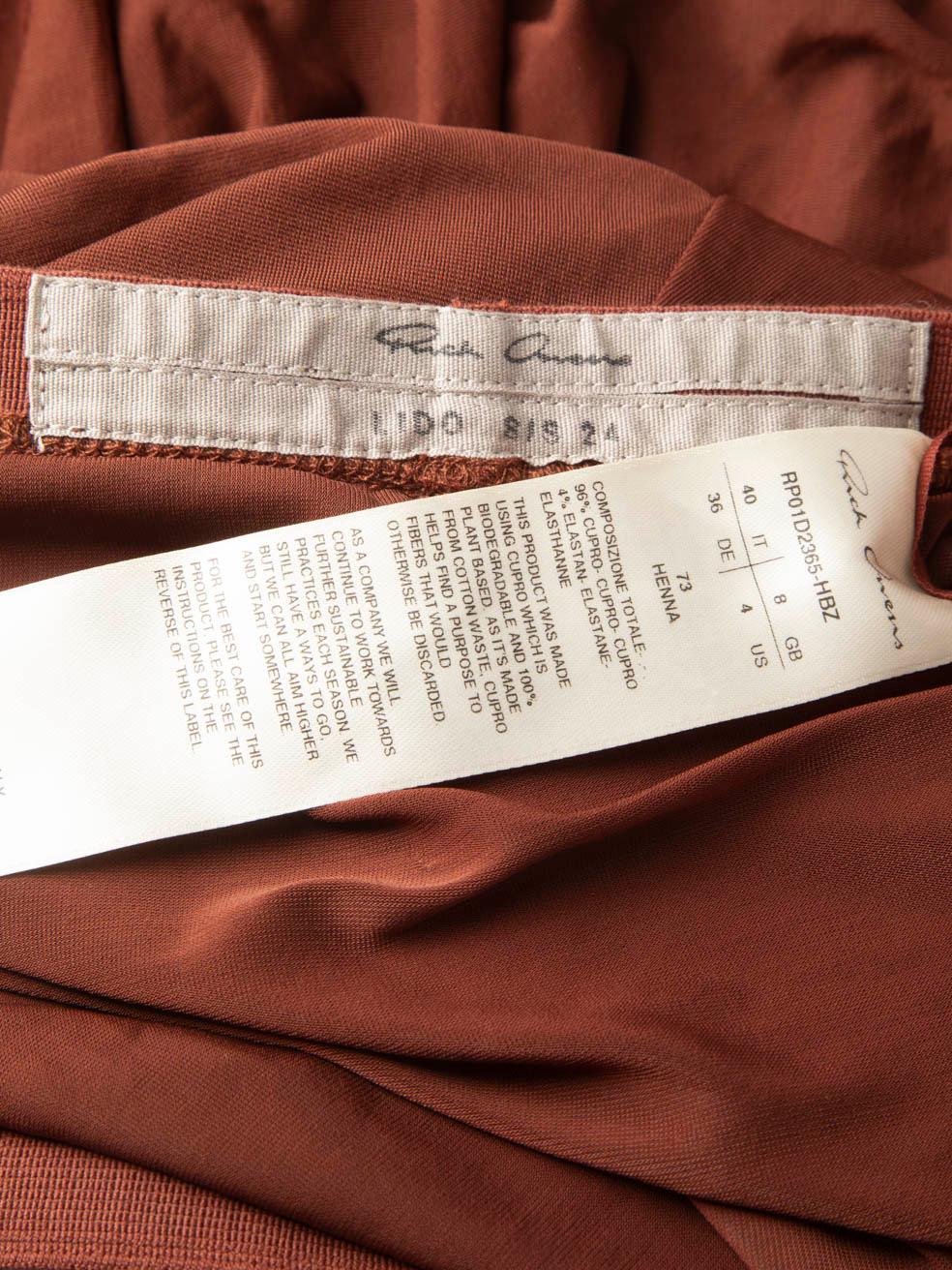 Rick Owens Braunes One Shoulder Midikleid Größe S im Angebot 6