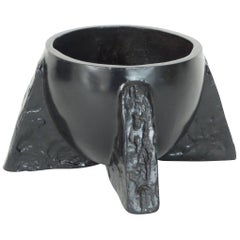 Vase coupe en bronze coulé Rick Owens Patine noire