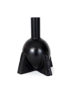 Rick Owens Vase à col de canard en bronze moulé patiné noir signé Rick Owens