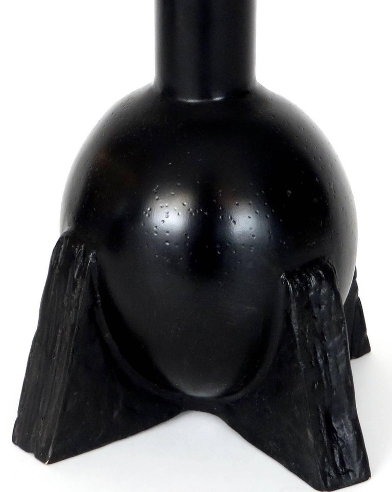 Rick Owens Cast Bronze Duck Neck Vase Black Patina Signed Rick Owens In Excellent Condition For Sale In Chicago, IL