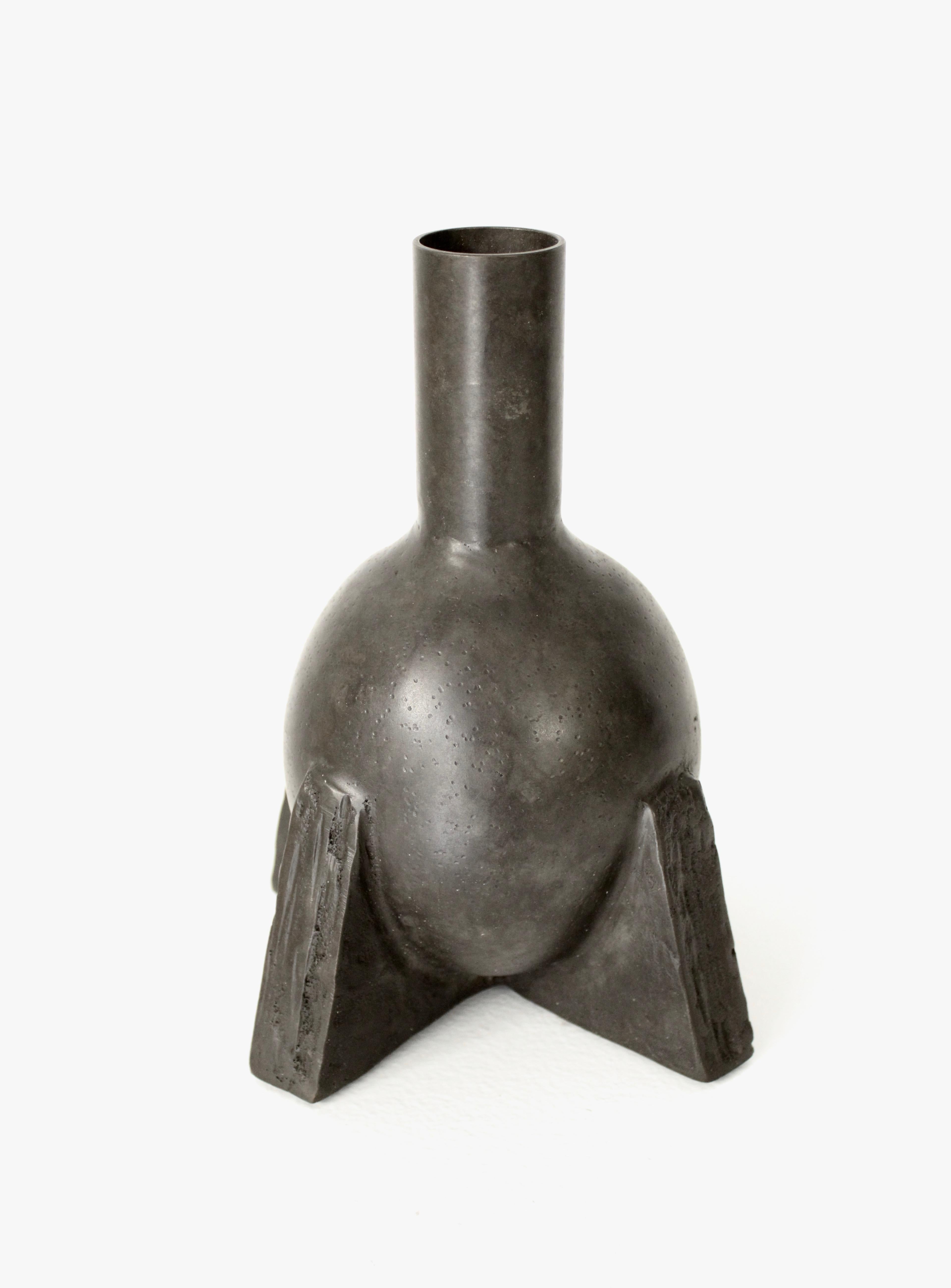 The now iconic bronze duck neck vase from the Rick Owens bronze relic collection.
This is shown in the nitrate patina. 
Each bronze is handcrafted in France and is signed.
Can be used as vase or sculptural object. Will hold water.
The last photo