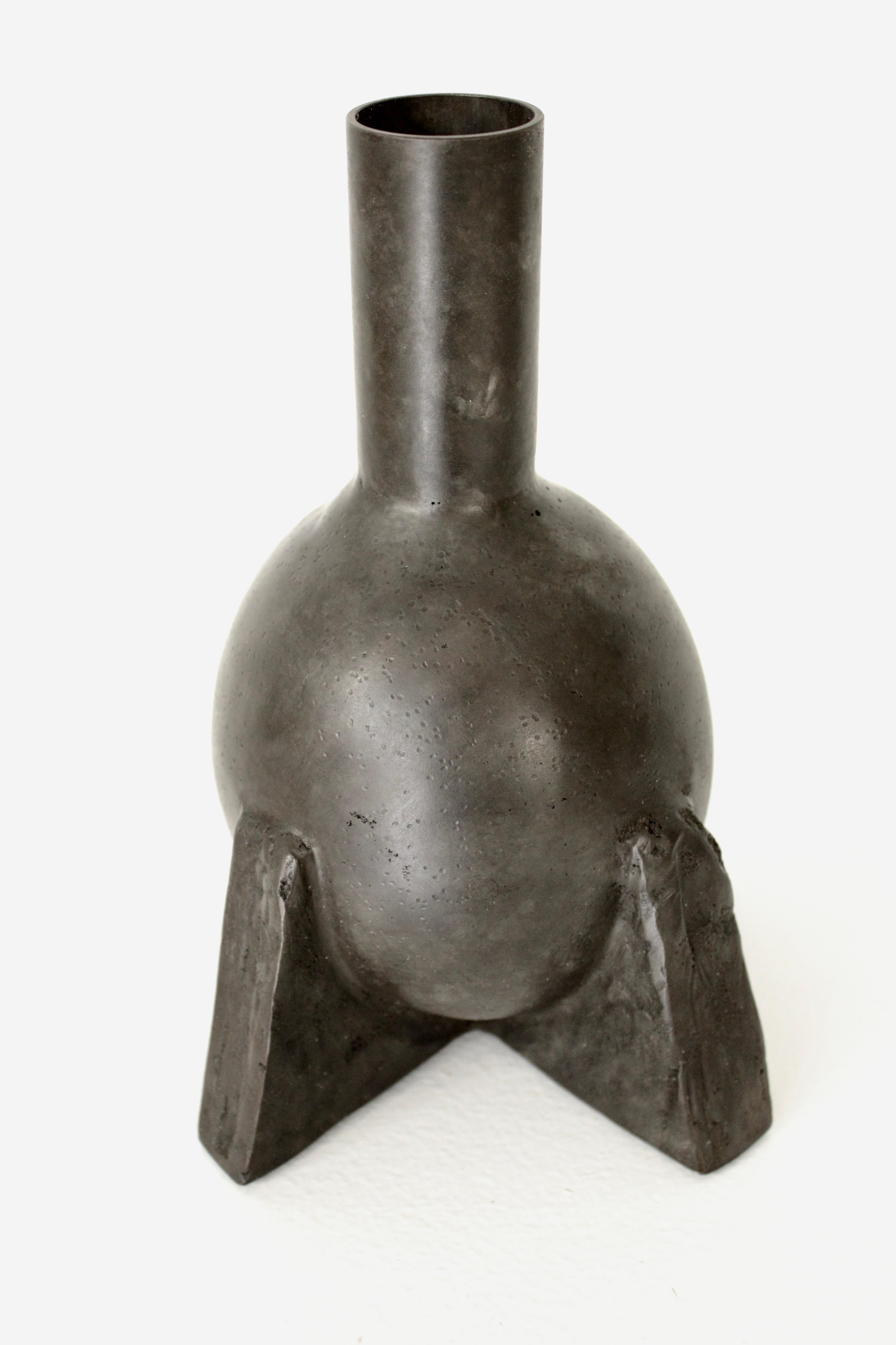Rick Owens Cast Bronze Duck Neck Vase Nitrate Patina For Sale at ...