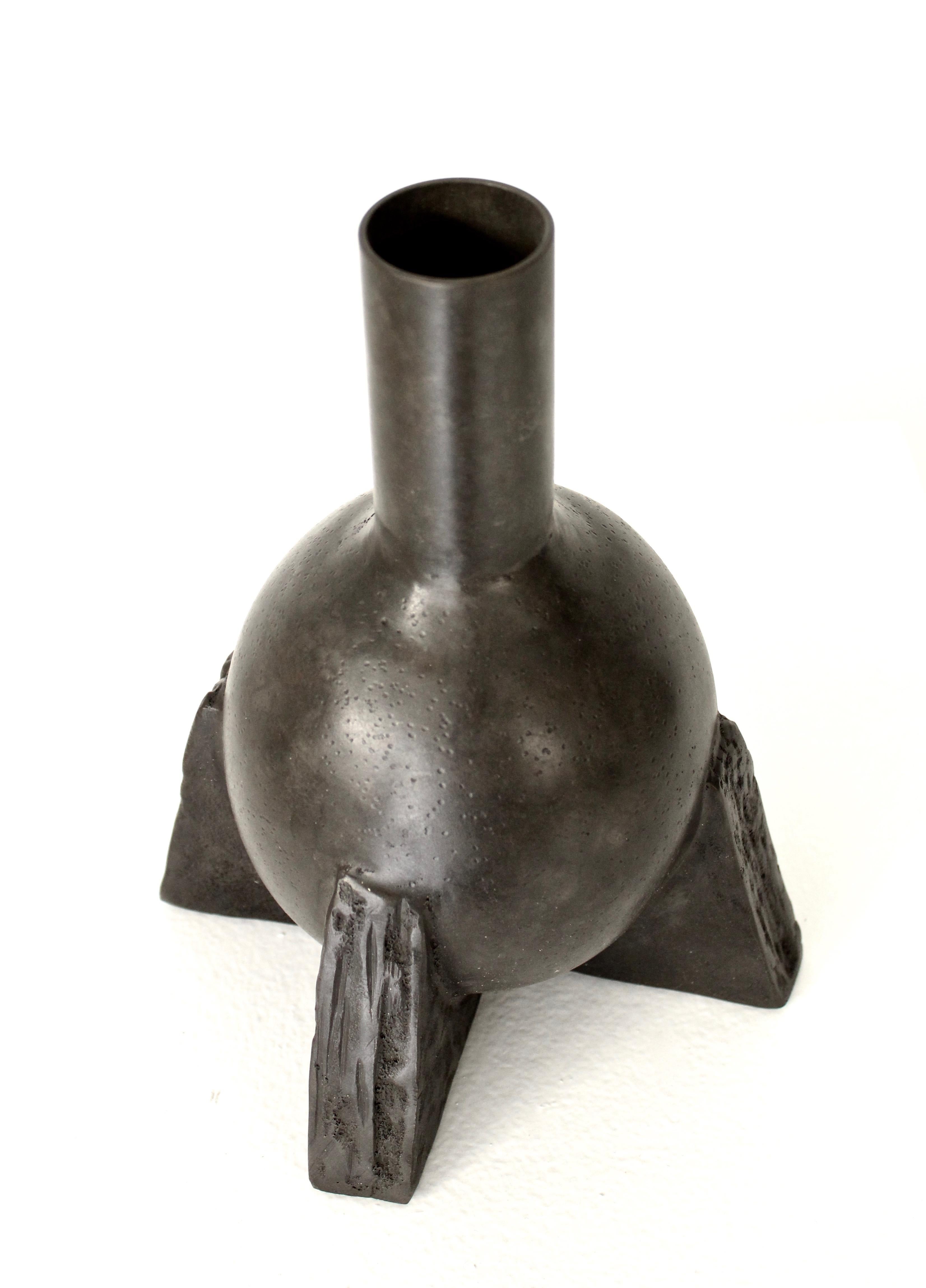 Modern Rick Owens Cast Bronze Duck Neck Vase Nitrate Patina For Sale