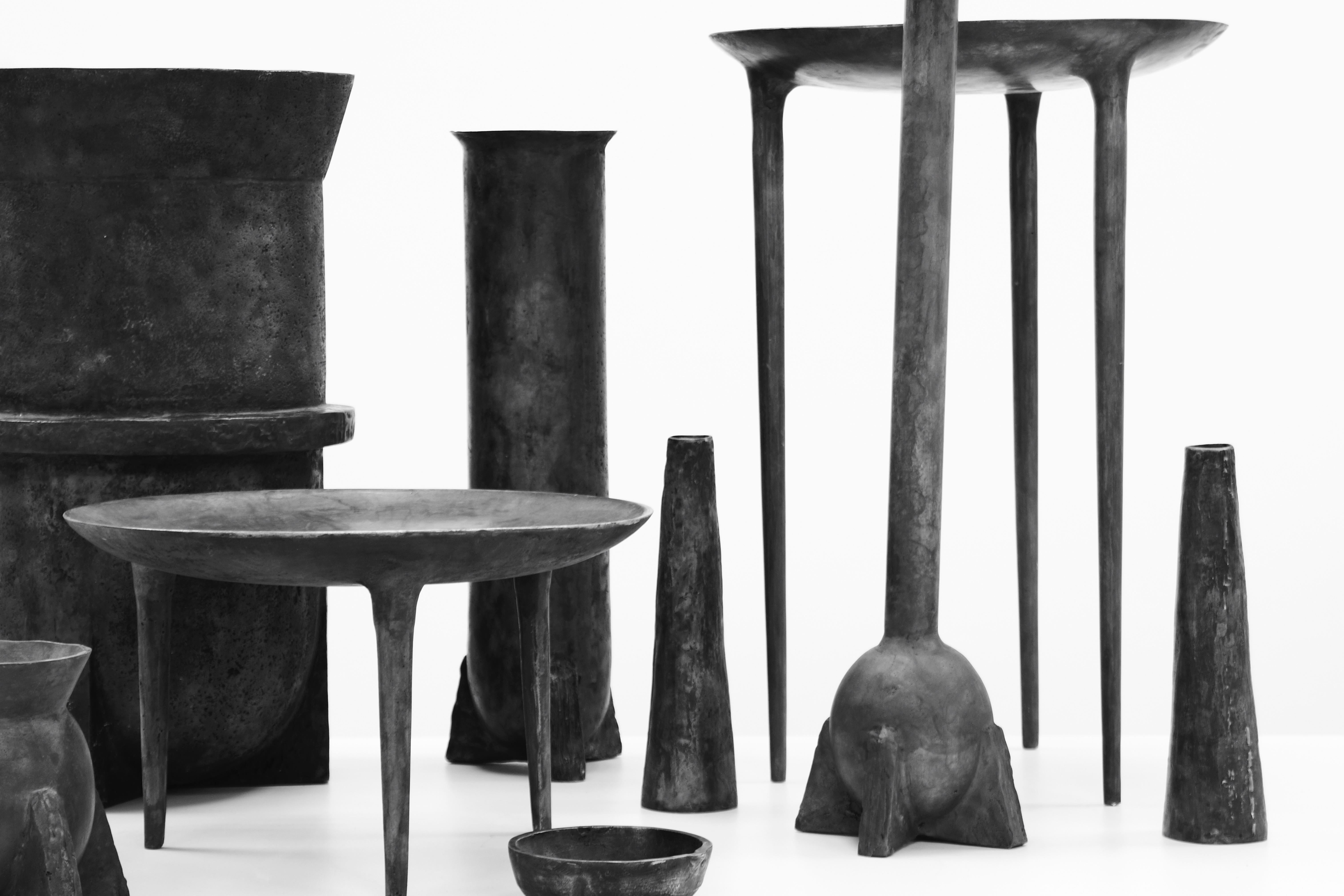 Contemporary  Rick Owens Cast Bronze Evase Vase Black Patina  For Sale