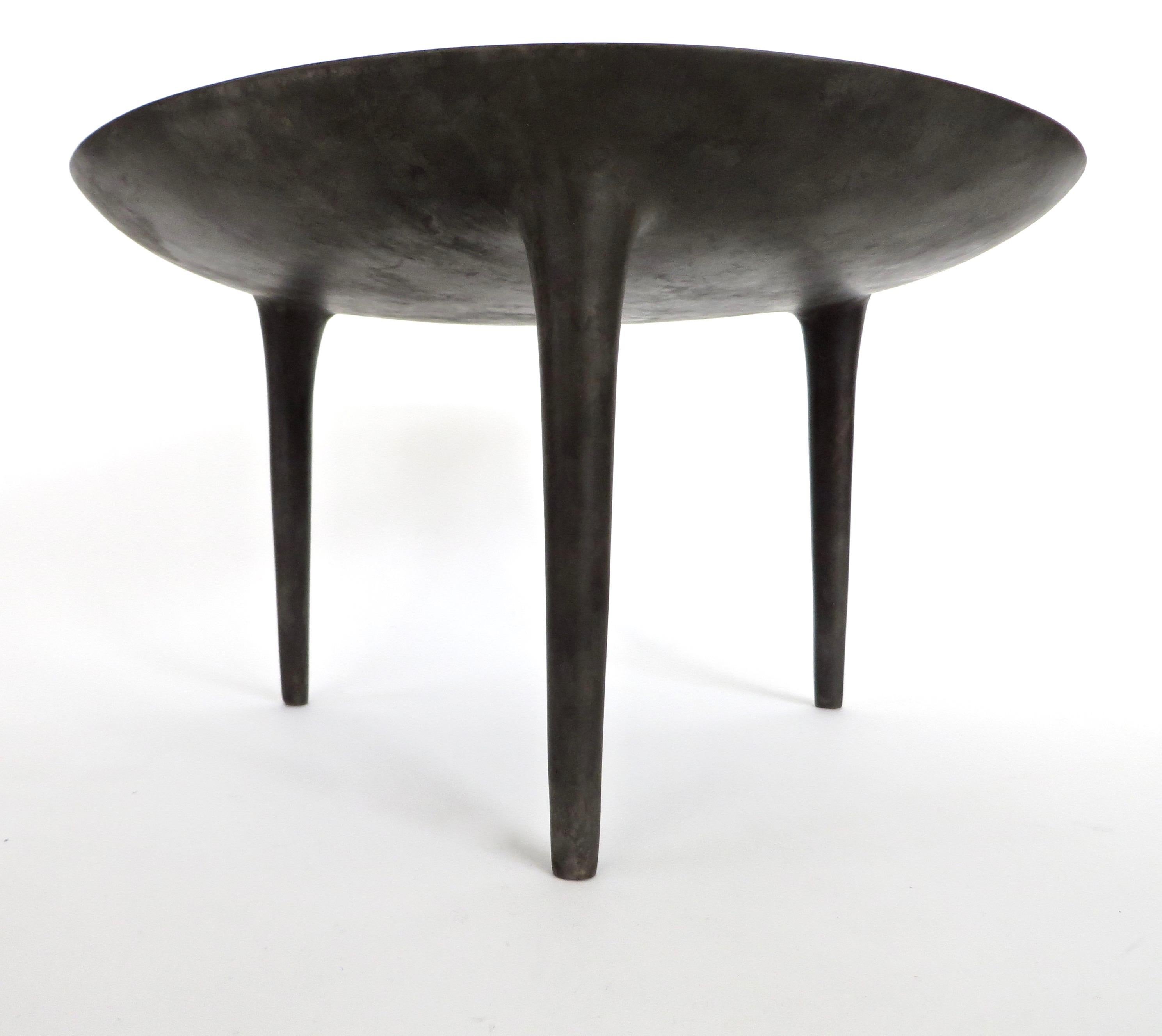 Contemporary Rick Owens Cast Bronze Low Brazier Side Table Nitrate Patina