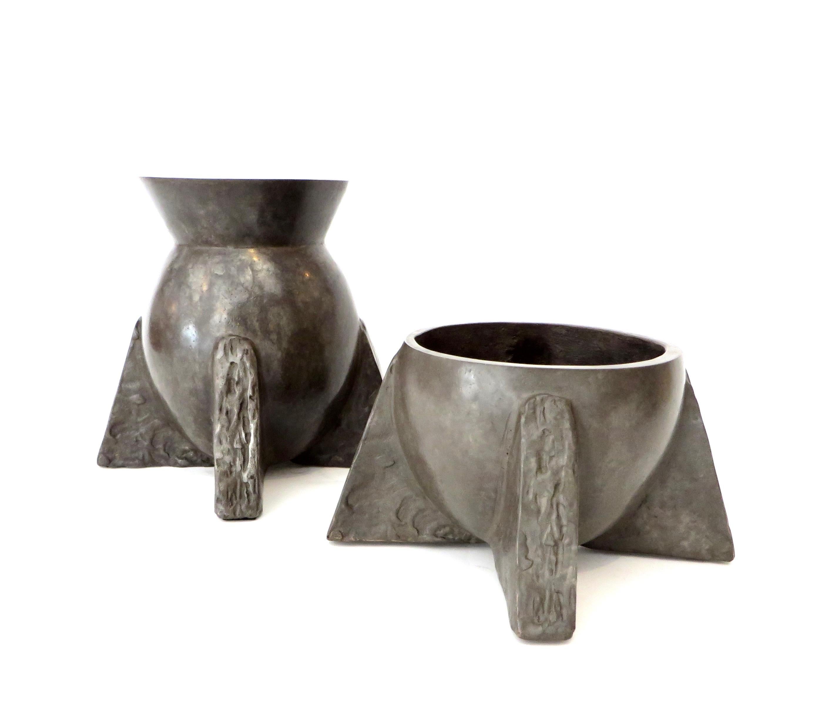 Contemporary Rick Owens Cast Bronze Coupe Nitrate Patina Vase For Sale