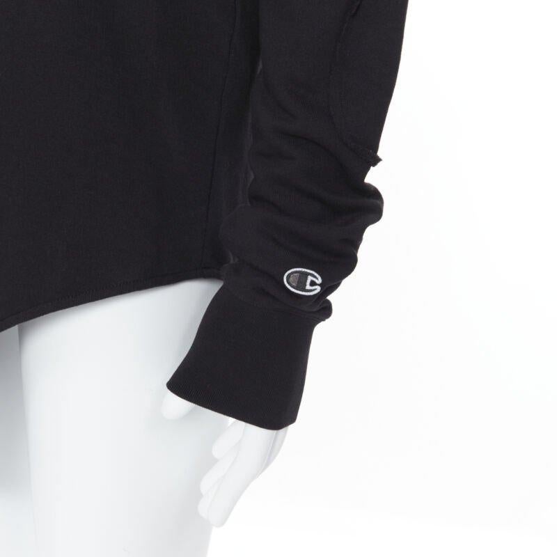 RICK OWENS CHAMPION SS20 Tecuatl Black Pentagram Star embroidered sweater S For Sale 5