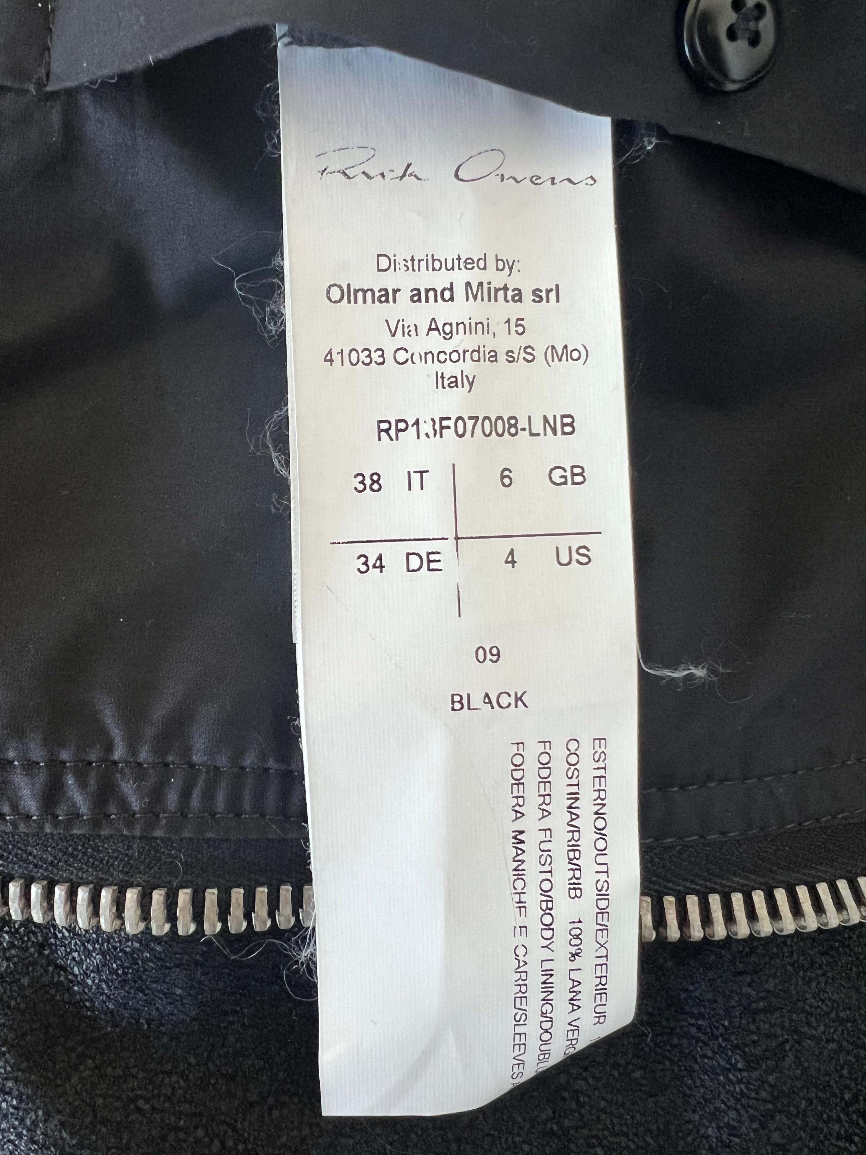 Rick Owens Classic Black Suede Biker Jacket  For Sale 3