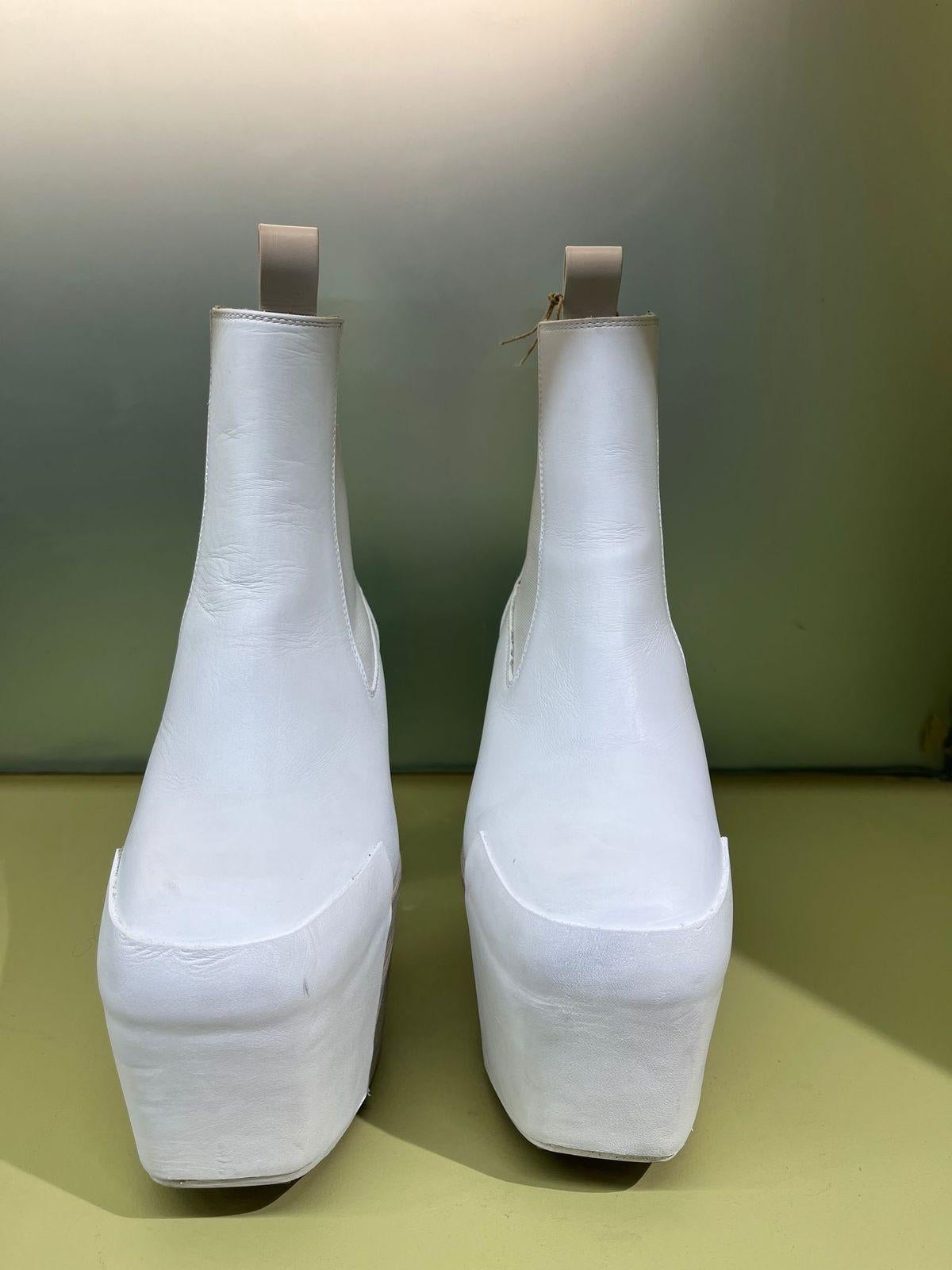 Rick Owens Clear White Kiss Heels In Good Condition For Sale In LISSE, NL