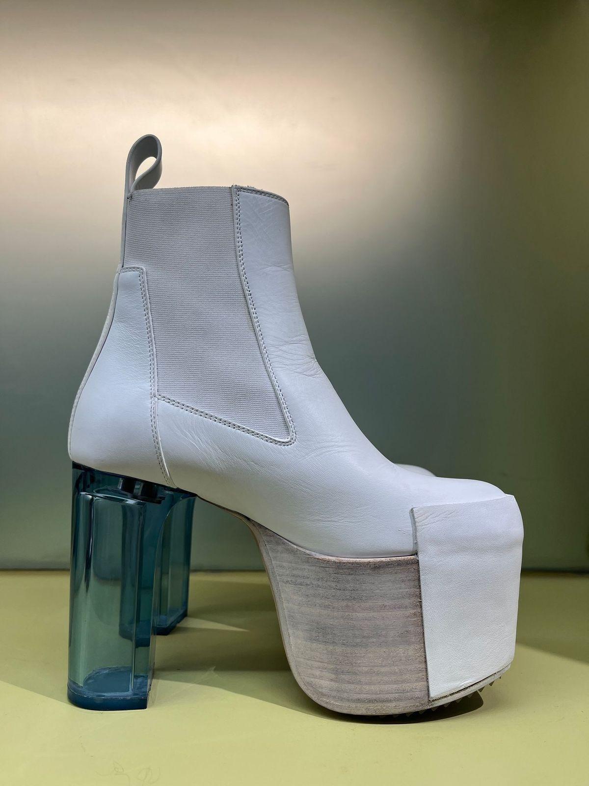 Women's Rick Owens Clear White Kiss Heels For Sale