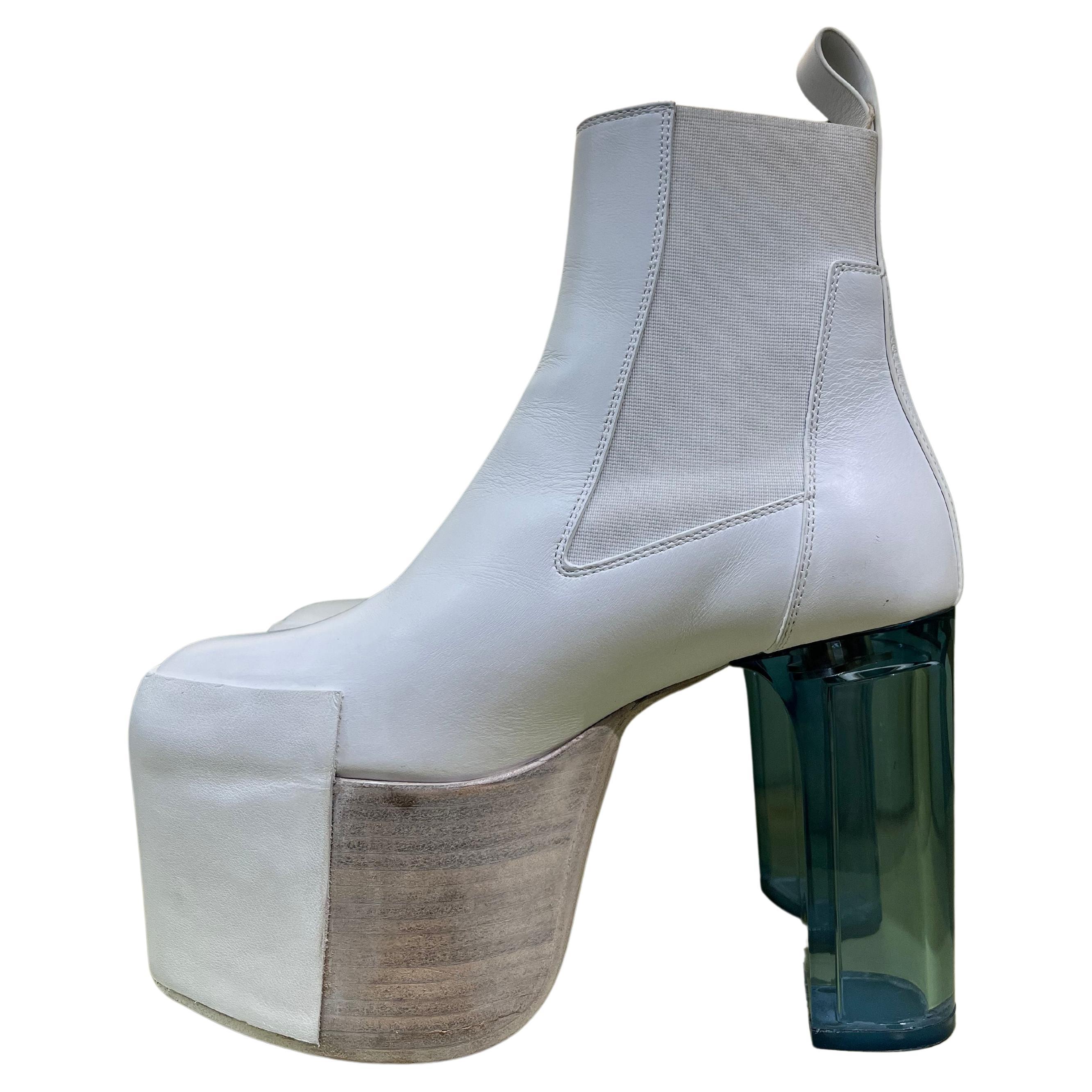 Rick Owens Clear White Kiss Heels For Sale