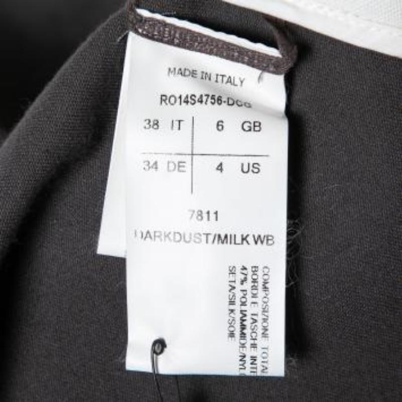 Rick Owens Darkdust Cotton Asymmetric Hem Contrast Trim Sleeveless Jacket S en venta 5