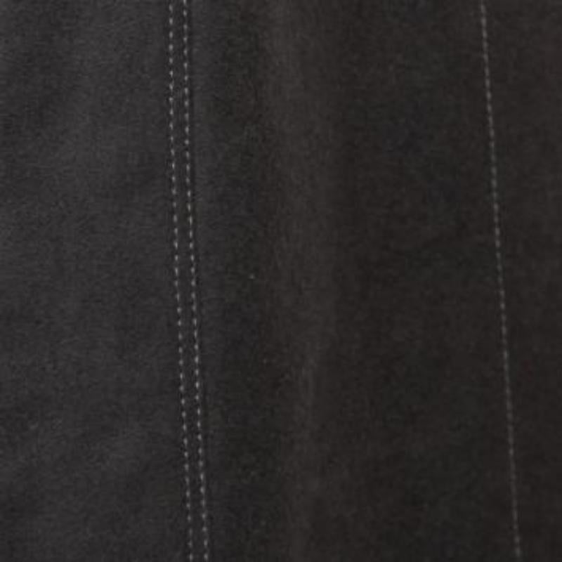 Rick Owens Darkdust Cotton Asymmetric Hem Contrast Trim Sleeveless Jacket S en venta 2