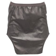 Rick Owens Diana Mini Skirt in Grey Lamb Leather