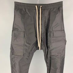 RICK OWENS DIRT S/S 18 Size 34 Black Cotton / Polyamide Drop-Crotch Casual Pants