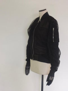 Rick Owens Dirt SS18 Swoop Black Mix Gauzy Flight Jacket