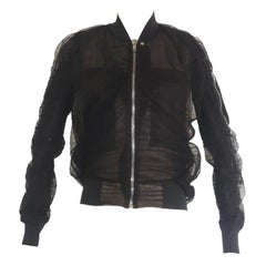 Rick Owens Dirt SS18 Swoop Black Mix Gauzy Flight Jacket