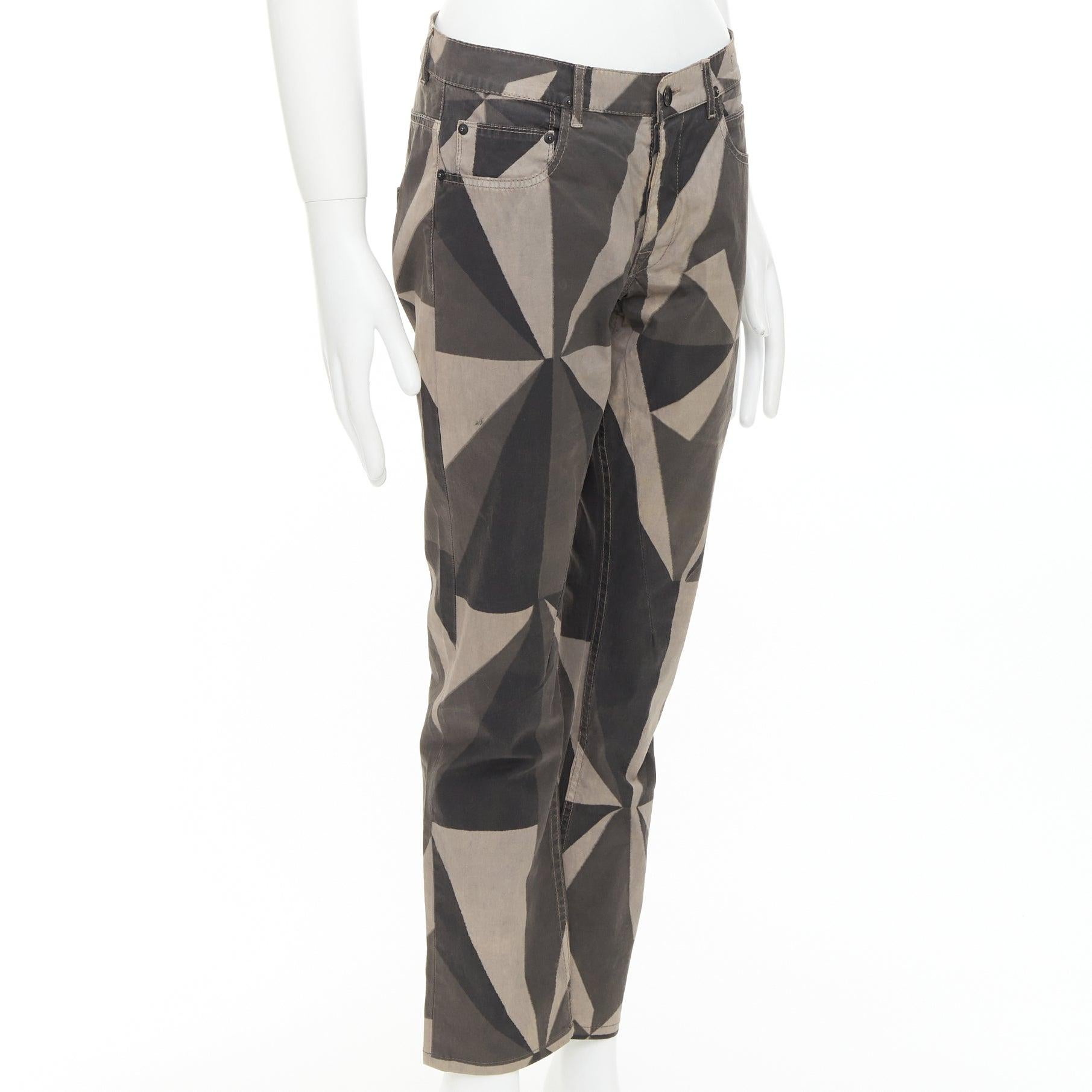 Gris RICK OWENS DRKSHDW 2013 Vintage Island Detroit camo polygon tapered pants 29