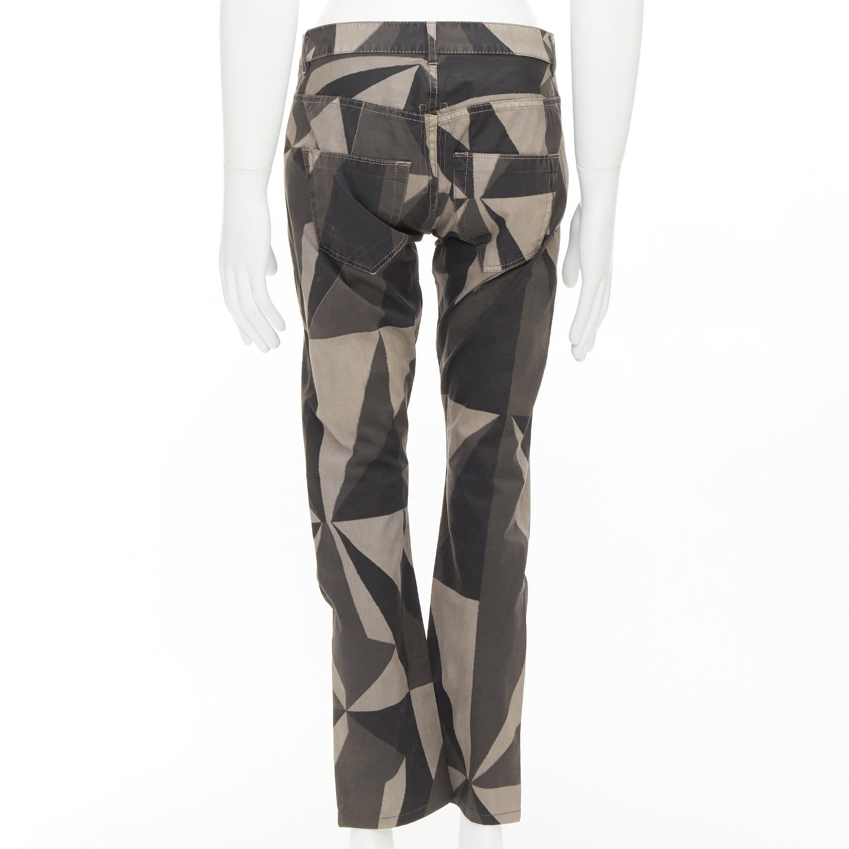 RICK OWENS DRKSHDW 2013 Vintage Island Detroit camo polygon tapered pants 29