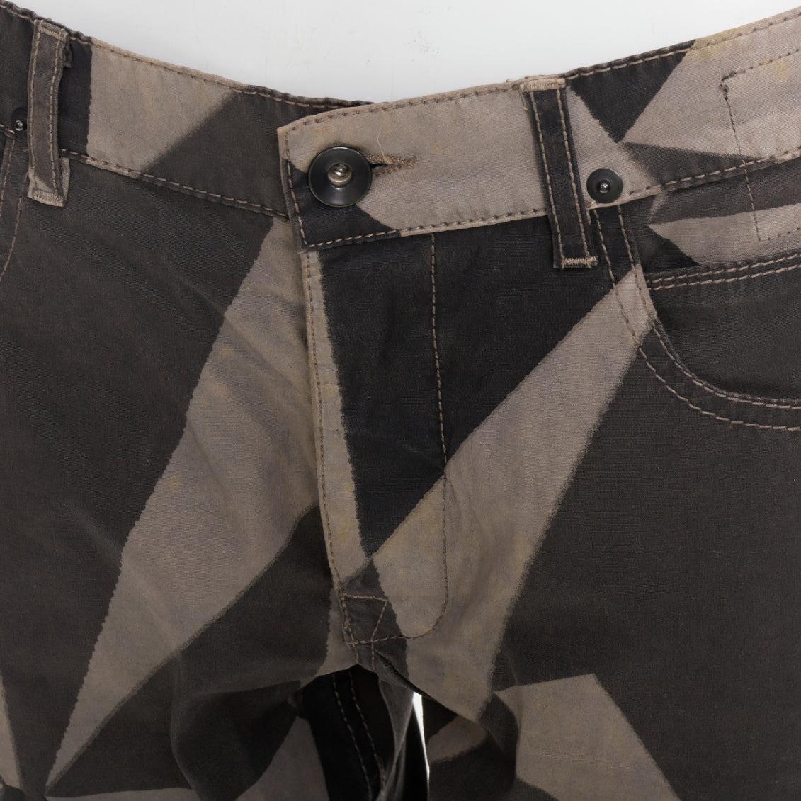 RICK OWENS DRKSHDW 2013 Vintage Island Detroit camo polygon tapered pants 29