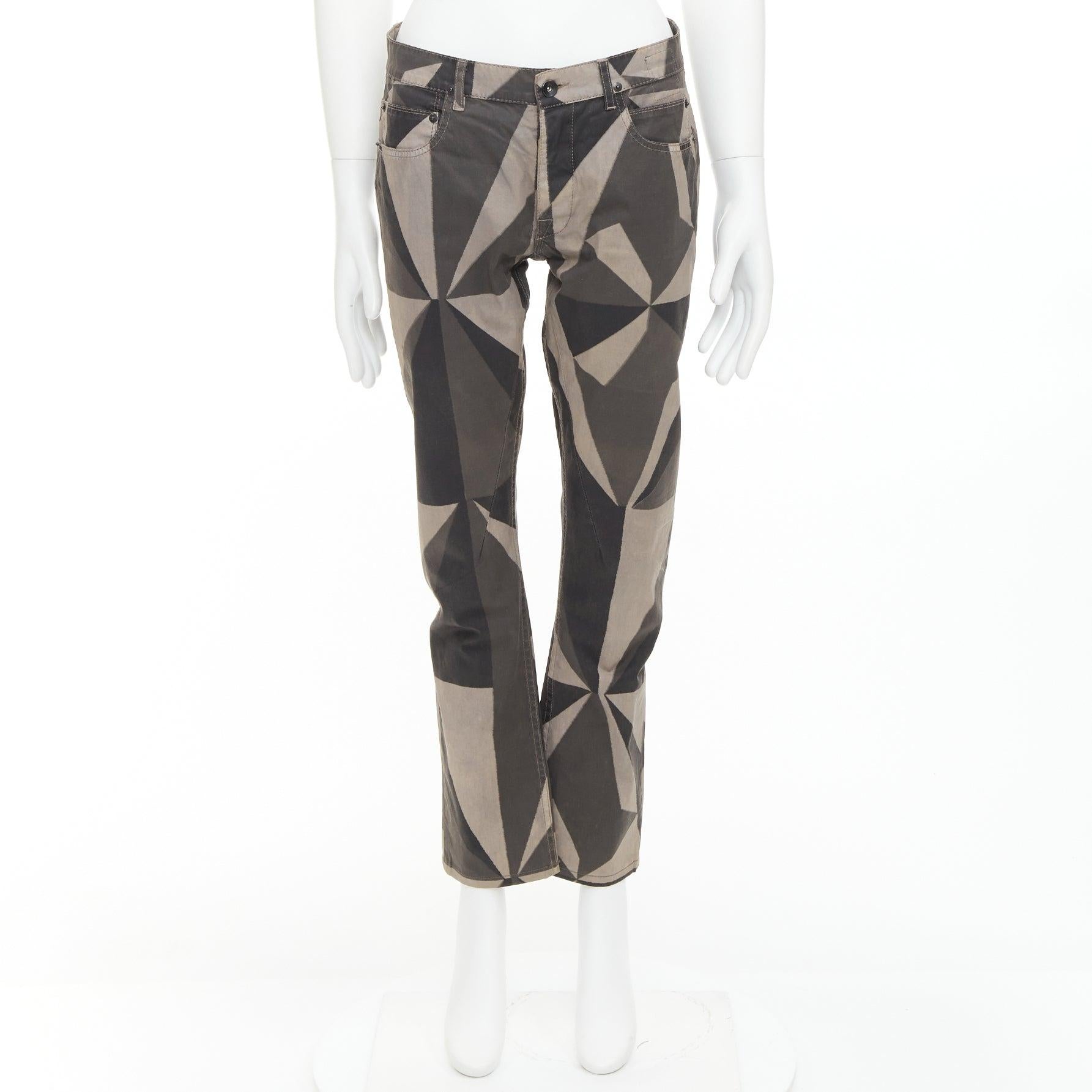 RICK OWENS DRKSHDW 2013 Vintage Island Detroit camo polygon tapered pants 29