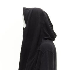 RICK OWENS DRKSHDW black cotton thick jersey hooded belted robe jacket S
