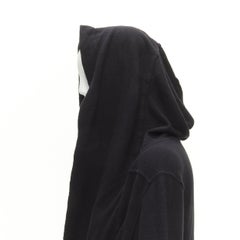 RICK OWENS DRKSHDW - Robe à capuche en jersey de coton épais noir avec ceinture S