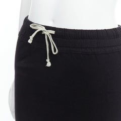 RICK OWENS DRKSHDW black drawstring elasticated waist back slit skirt XS