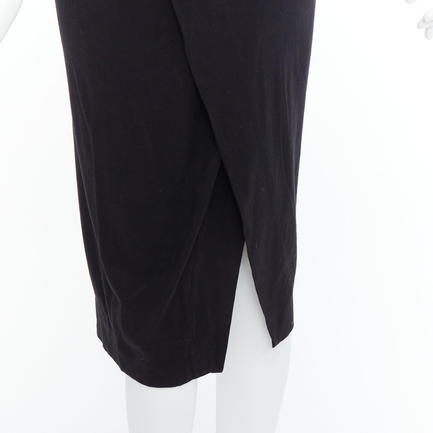 RICK OWENS DRKSHDW black drawstring elasticated waist back slit skirt XS For Sale 2