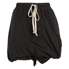 Rick Owens DRKSHDW Schwarze Jersey-Shorts mit Kordelzug Größe S