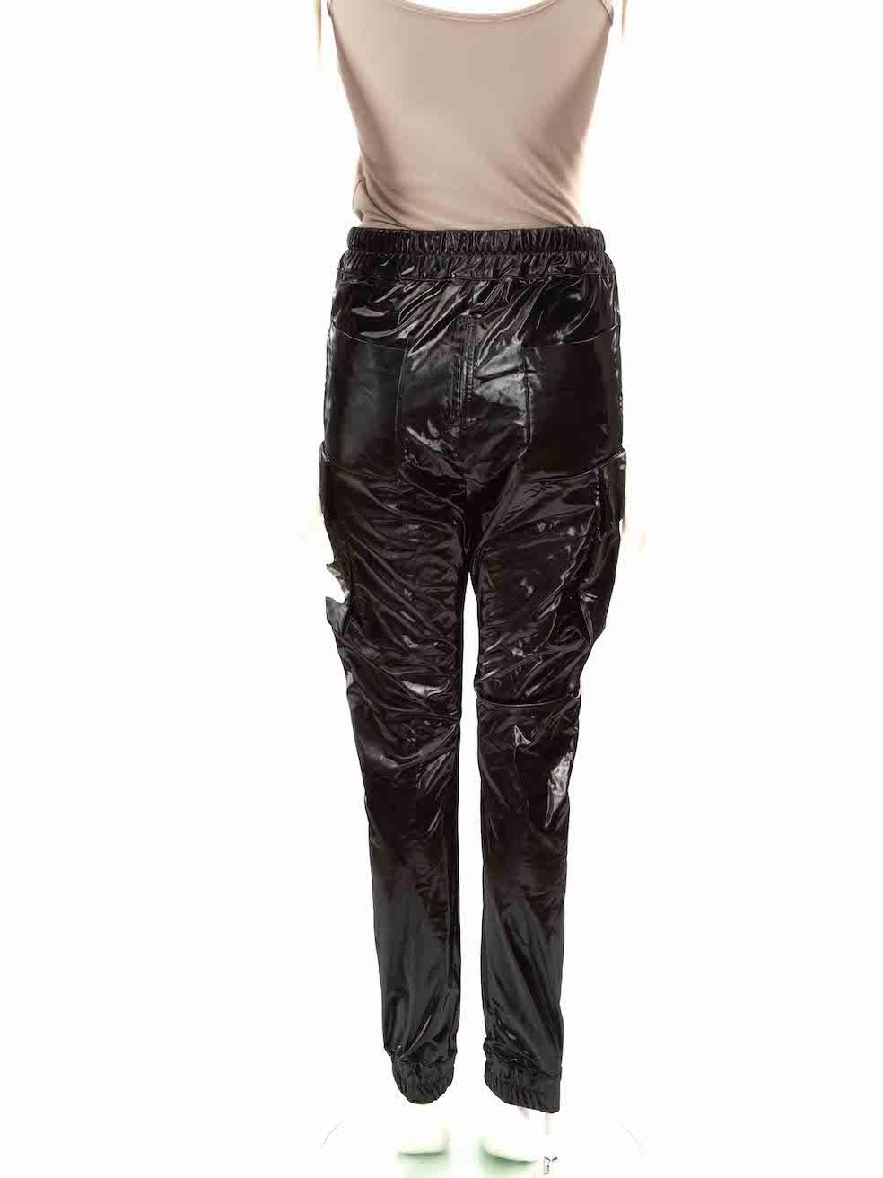 Noir Rick Owens pour Joggers noirs à cordon réfléchissant, taille S en vente