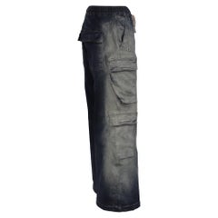 Rick Owens DRKSHDW EDFU Double Cargo Gradient Pants in Blue Cotton