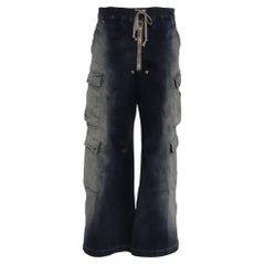 Rick Owens DRKSHDW EDFU Double Cargo Gradient Pants in Blue Cotton