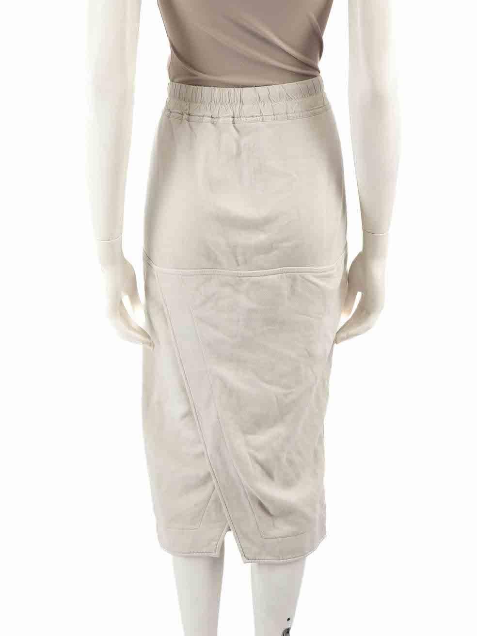 Beige Rick Owens DRKSHDW Jupe midi en jersey gris taille M en vente