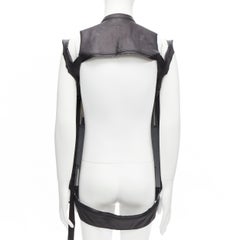 RICK OWENS DRKSHDW Jumbo Trucker black coated denim deconstructed vest M