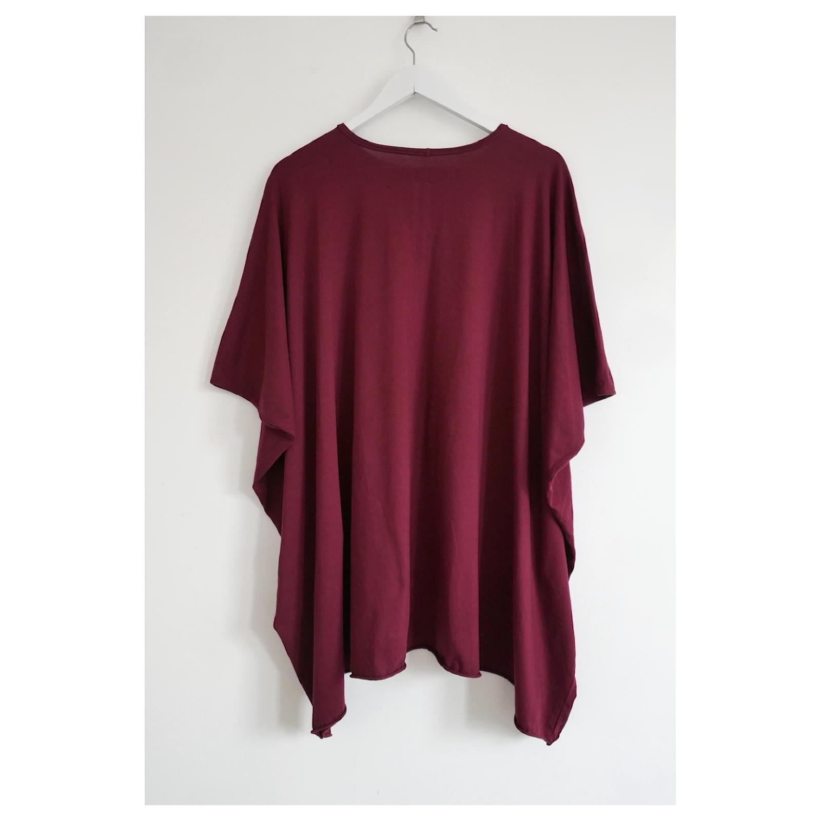 Rick Owens DRKSHDW Minerva Bruise Red Oversized T-shirt Top In New Condition For Sale In London, GB
