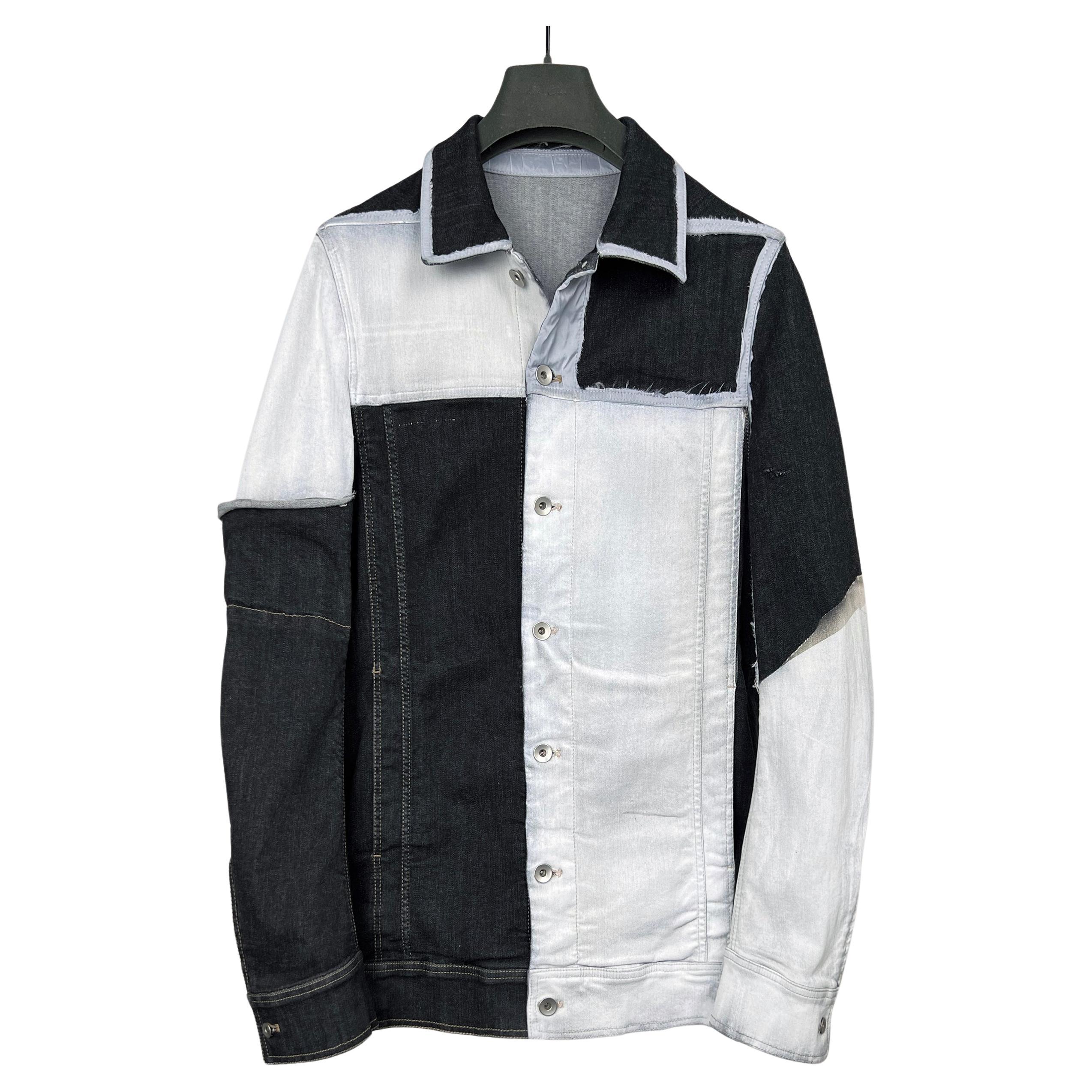 Rick Owens DRKSHDW painted panel denim jacket For Sale