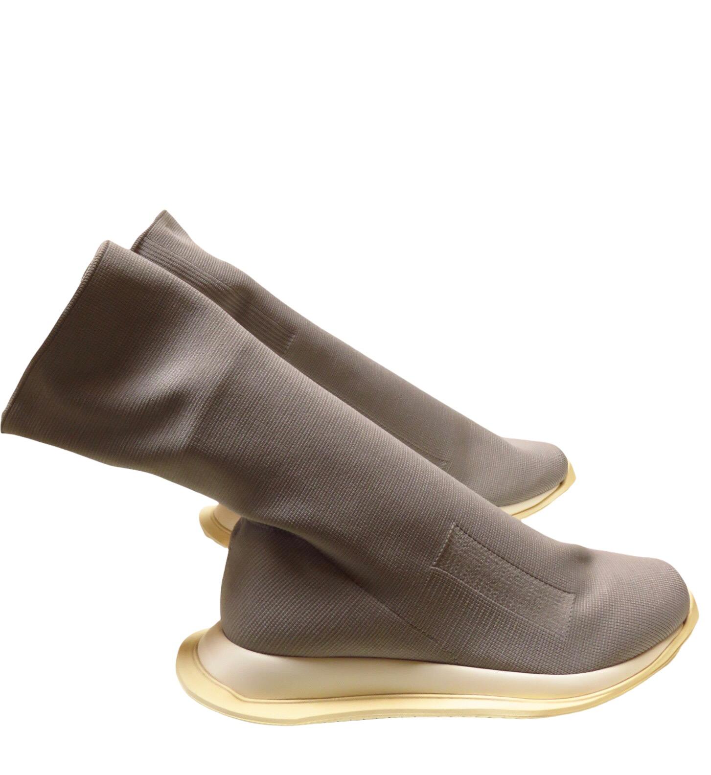 Brown Rick Owens DRKSHDW Runner Stretch Low Sock Boot For Sale