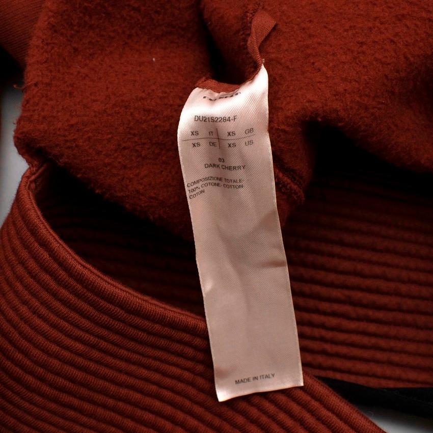Rick Owens DRKSHDW Rust Red Torn Hem Sweatshirt For Sale 2