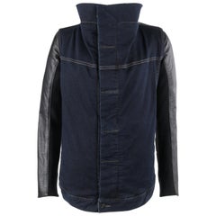 RICK OWENS Drkshdw Chaqueta asimétrica de piel vaquera y moto "Robot