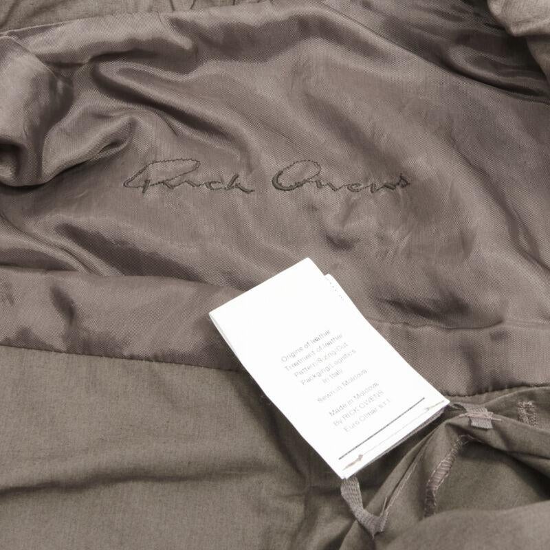 RICK OWENS dust brown lambskin leather draped collar fitted biker jacket IT40 XS 7