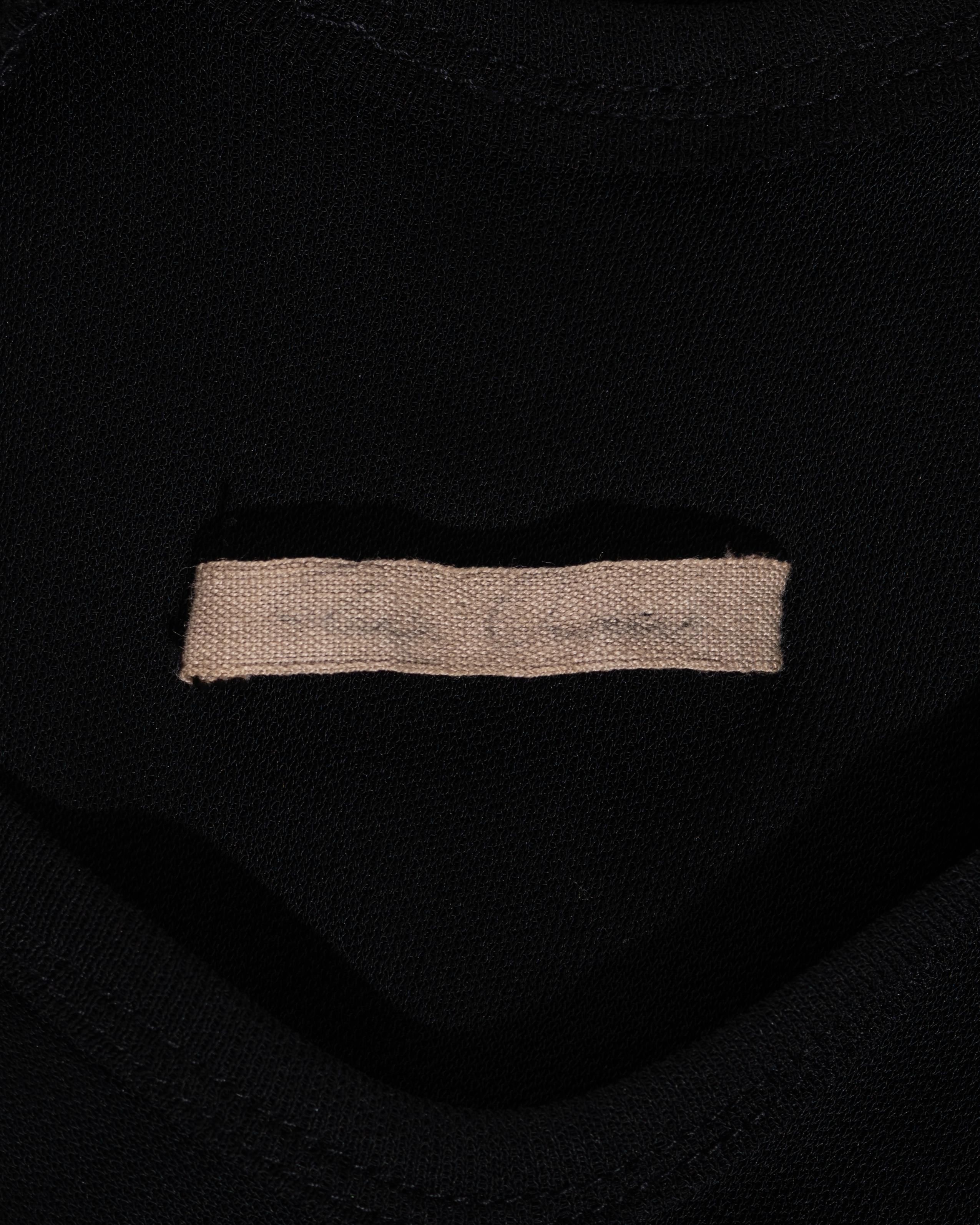 Robe de soirée en soie noire déconstruite à traîne Rick Owens, ca. 1995 - 1997 en vente 4