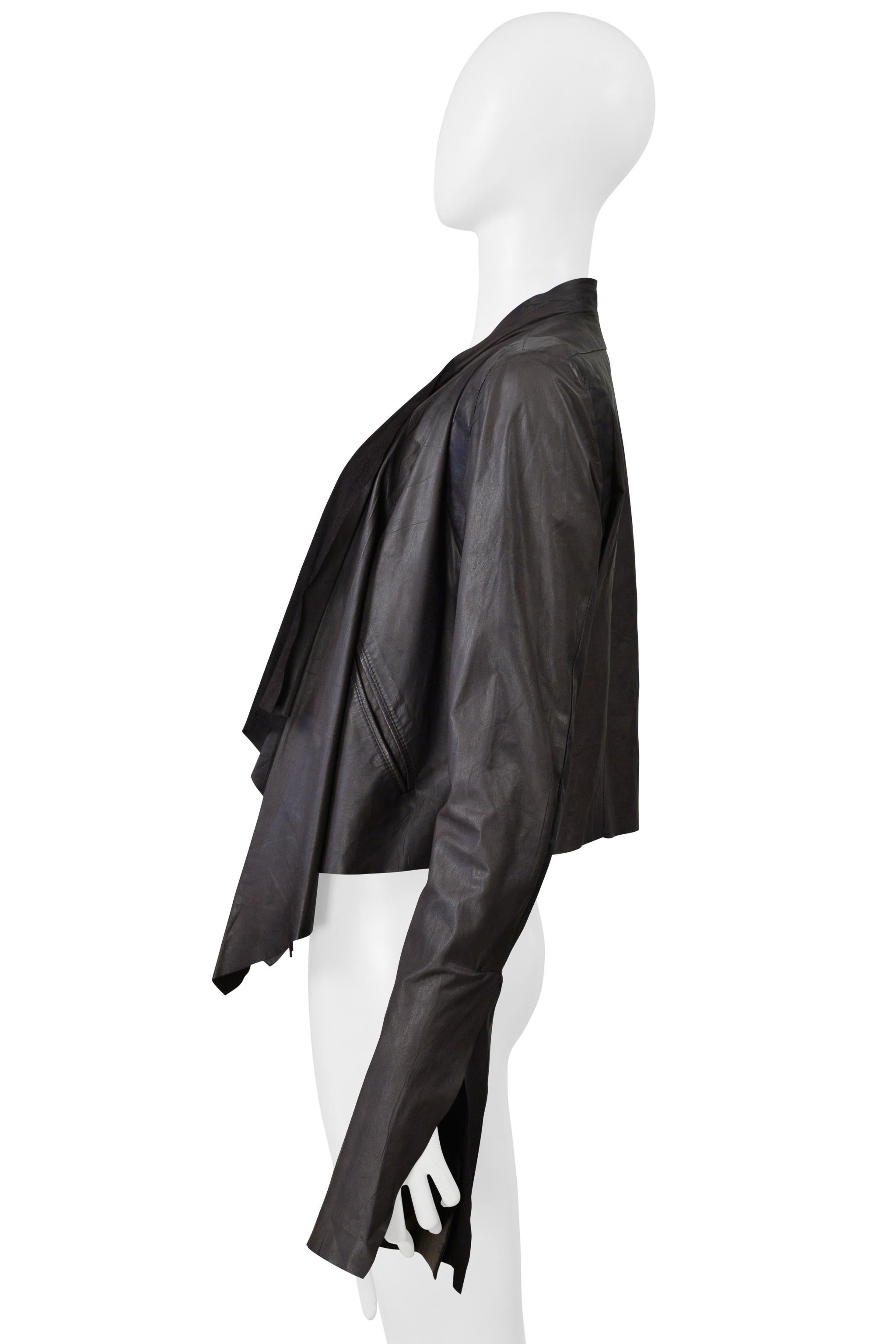 Rick Owens Chaqueta de piel marrón extrafina 2004 Negro en venta