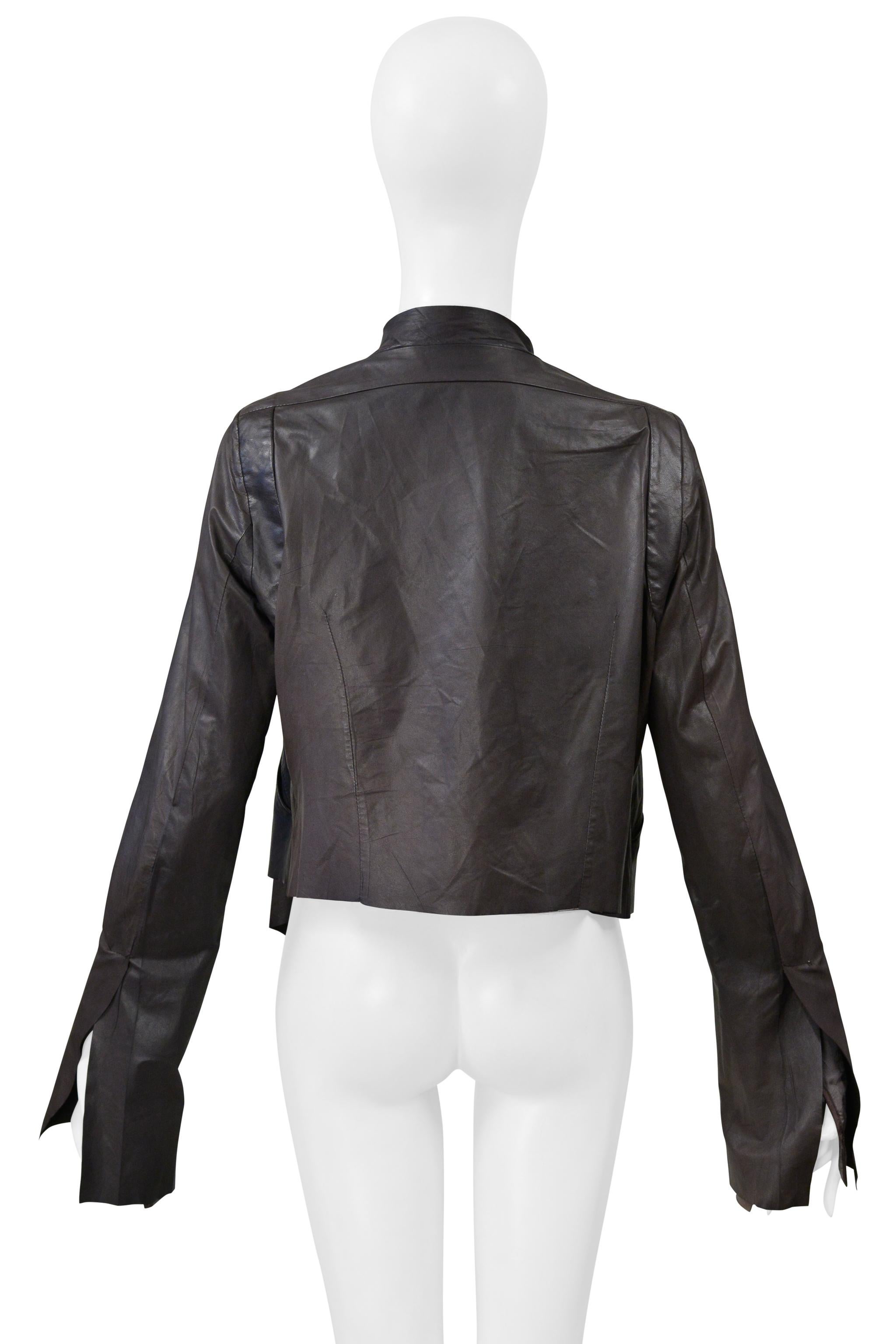 Rick Owens Chaqueta de piel marrón extrafina 2004 en Excelente estado para la venta en Los Angeles, CA