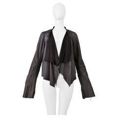 Giacca in pelle marrone extra fine Rick Owens 2004