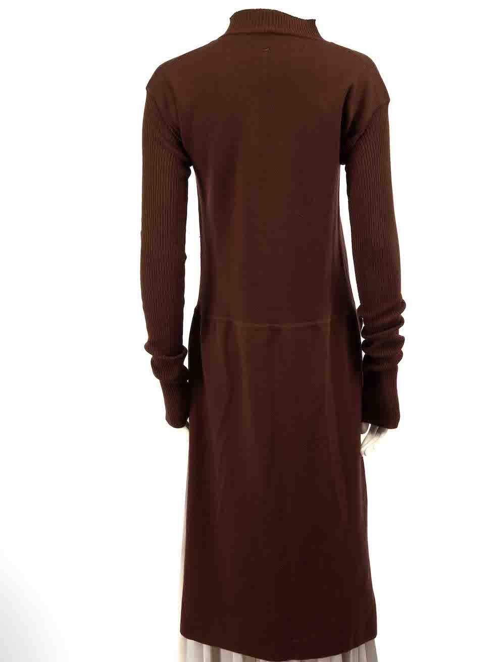 Rick Owens F/W 2014 Brown Midi Knitted Top Size M In Good Condition For Sale In London, GB
