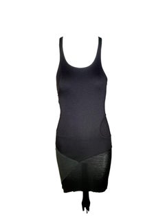 Rick Owens F/W Vestido deconstruido de algodón negro, 2003