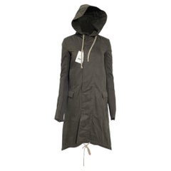 Parka Fishtail di Rick Owens in cotone color oliva