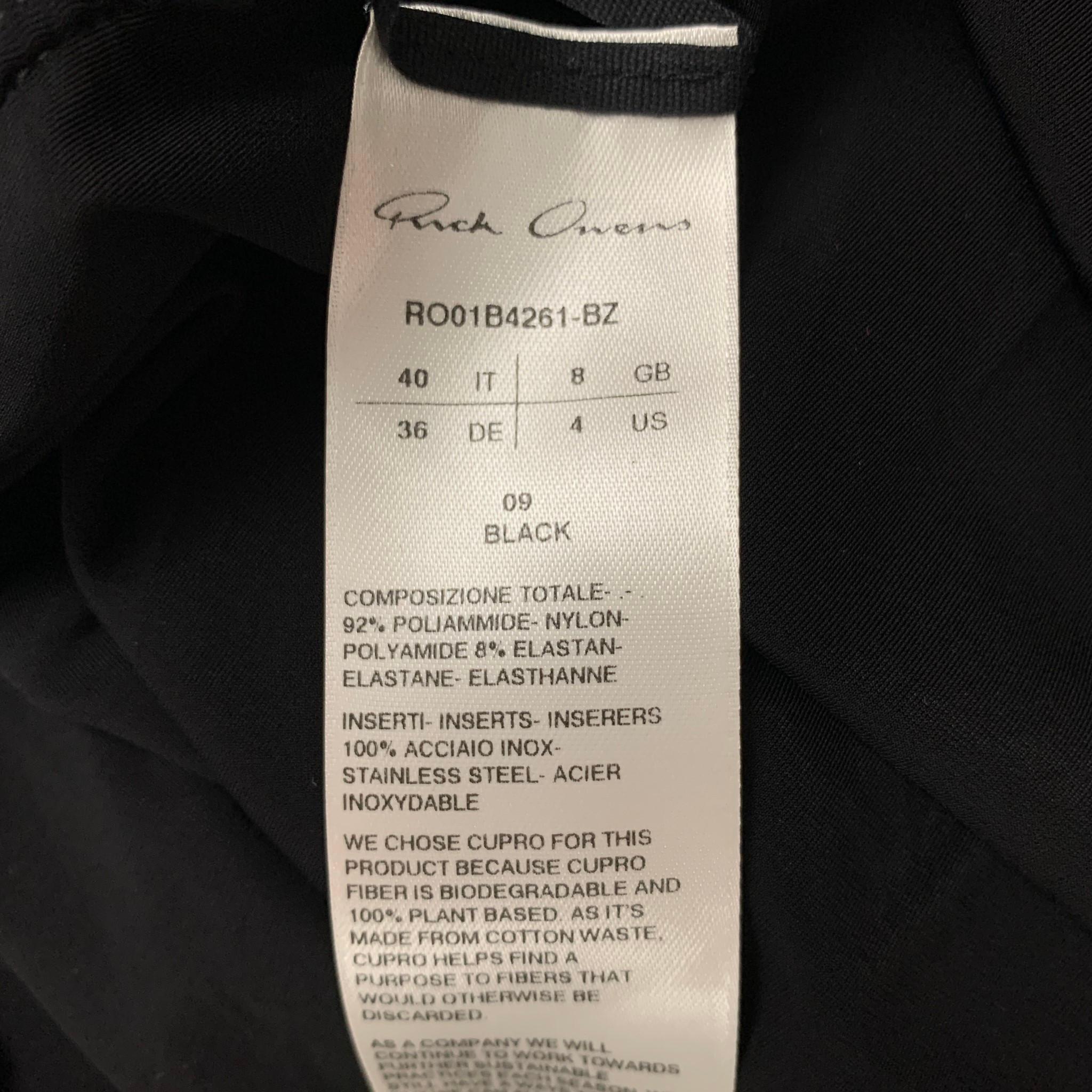 Women's RICK OWENS FOGACHINE 22 Size 4 Black Polyamide Long Sleeve Blouse