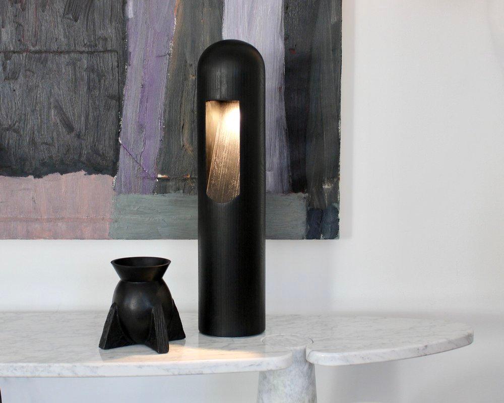 Rick Owens - Lampe de table ou lampadaire en contreplaqué noir français en vente 5